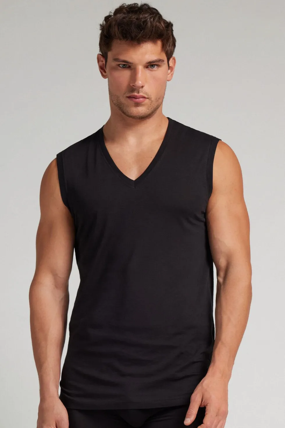 100% Extrafine Superior Cotton V-Neck Tank Top