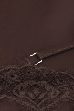 Asymmetric Slip in Viscose Satin with Lace
