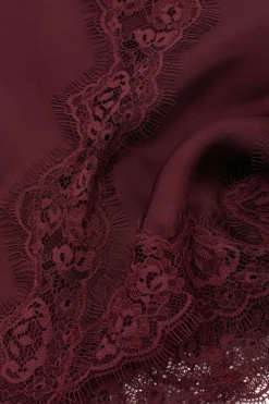 Asymmetric Slip in Viscose Satin with Lace