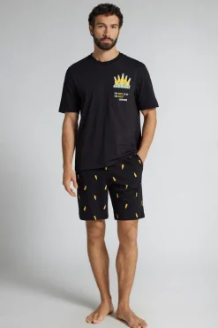 Beer Print Short Cotton Pajamas