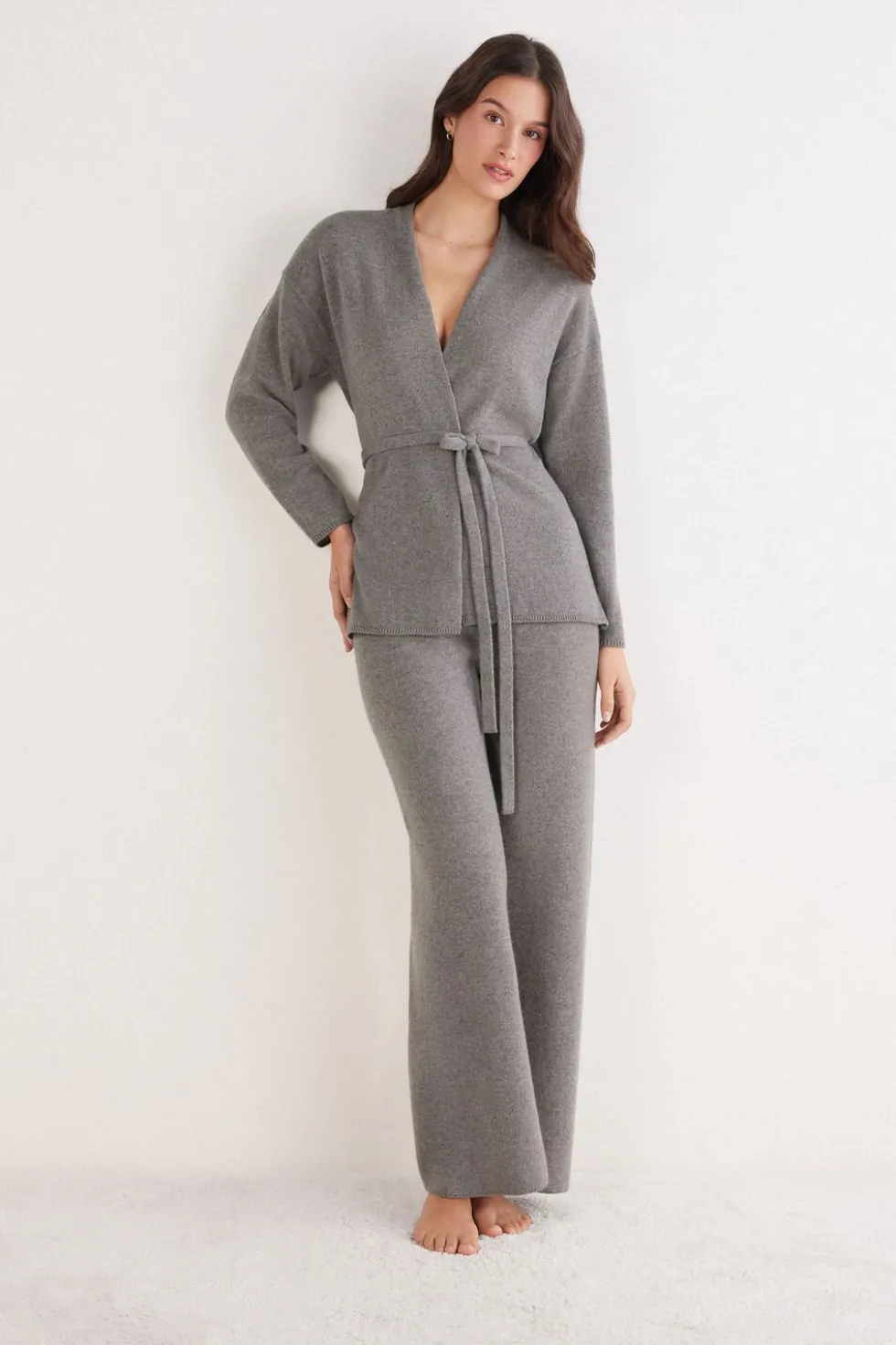 Belted Cardigan in 100% Cashmere