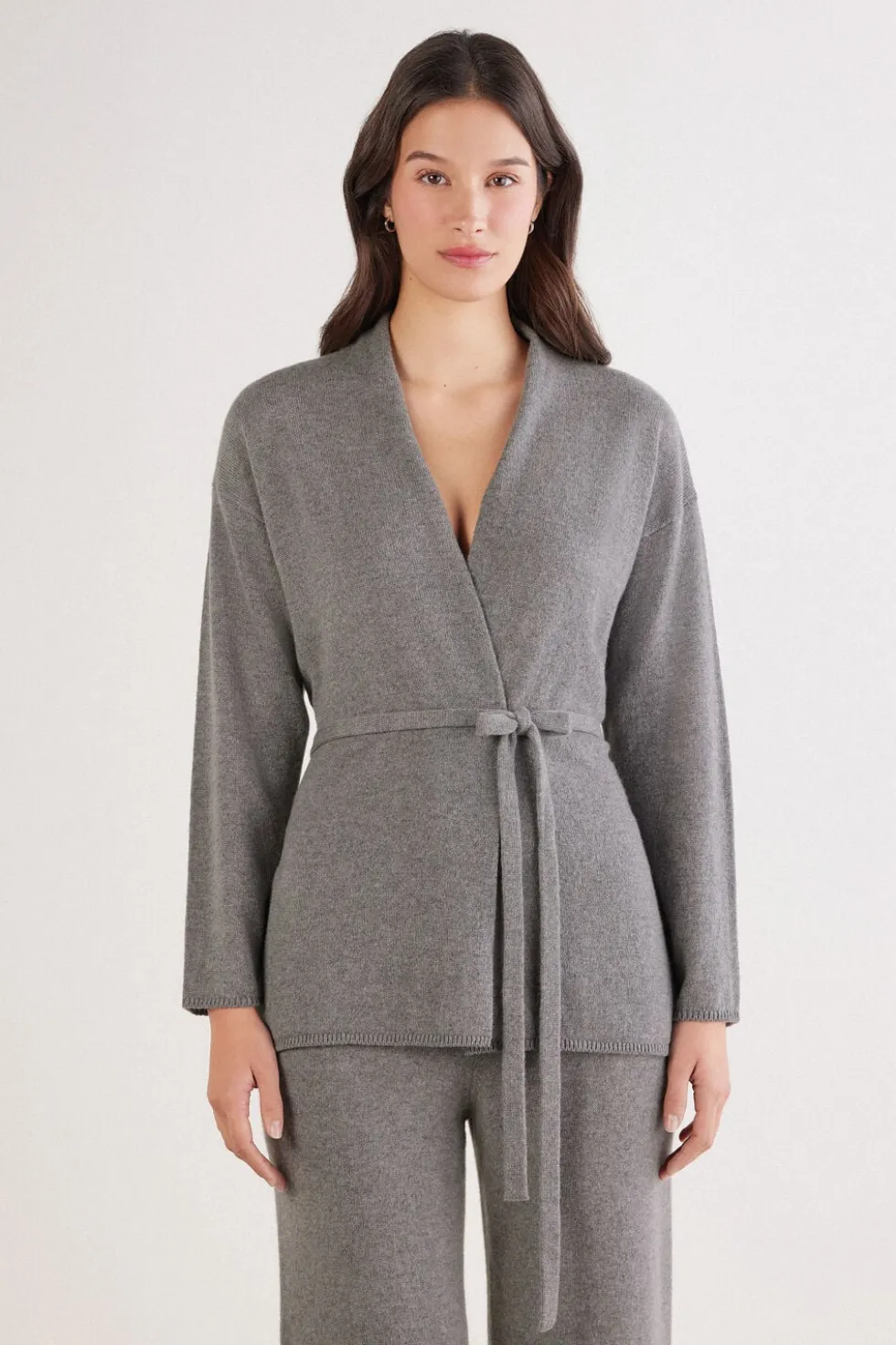 Belted Cardigan in 100% Cashmere