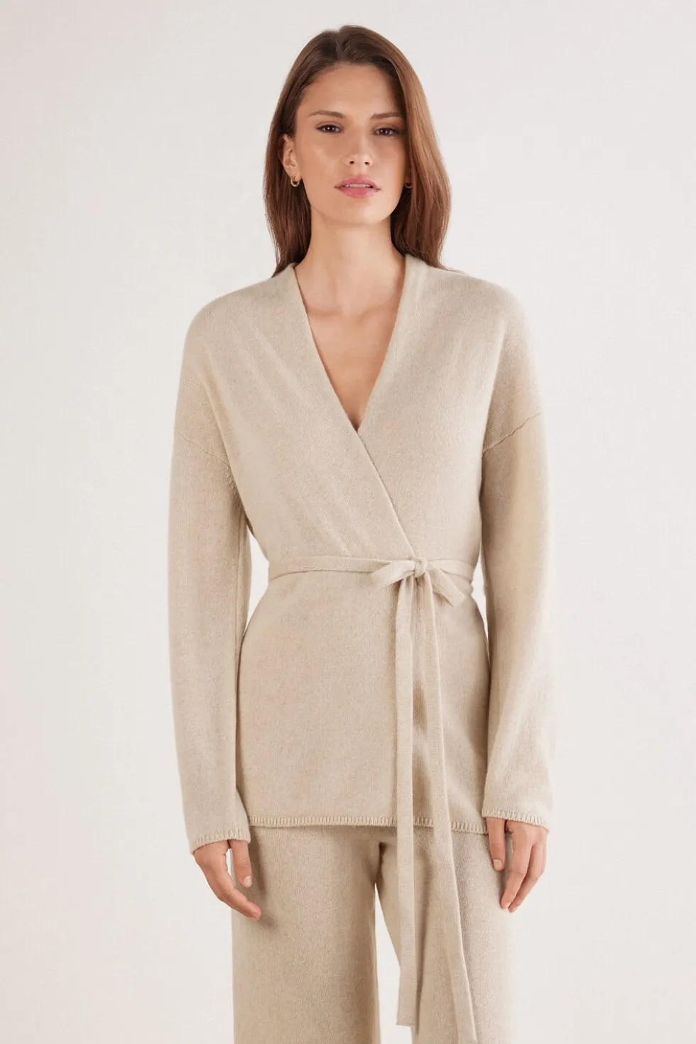 Belted Cardigan in 100% Cashmere