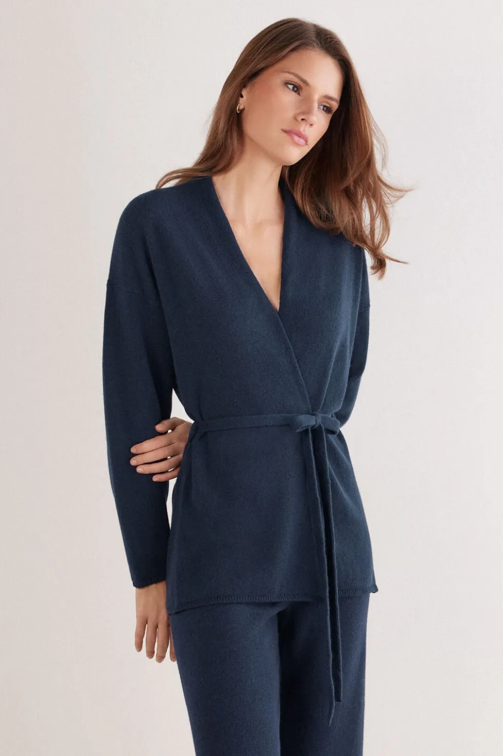 Belted Cardigan in 100% Cashmere