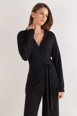 Belted Cardigan in 100% Cashmere