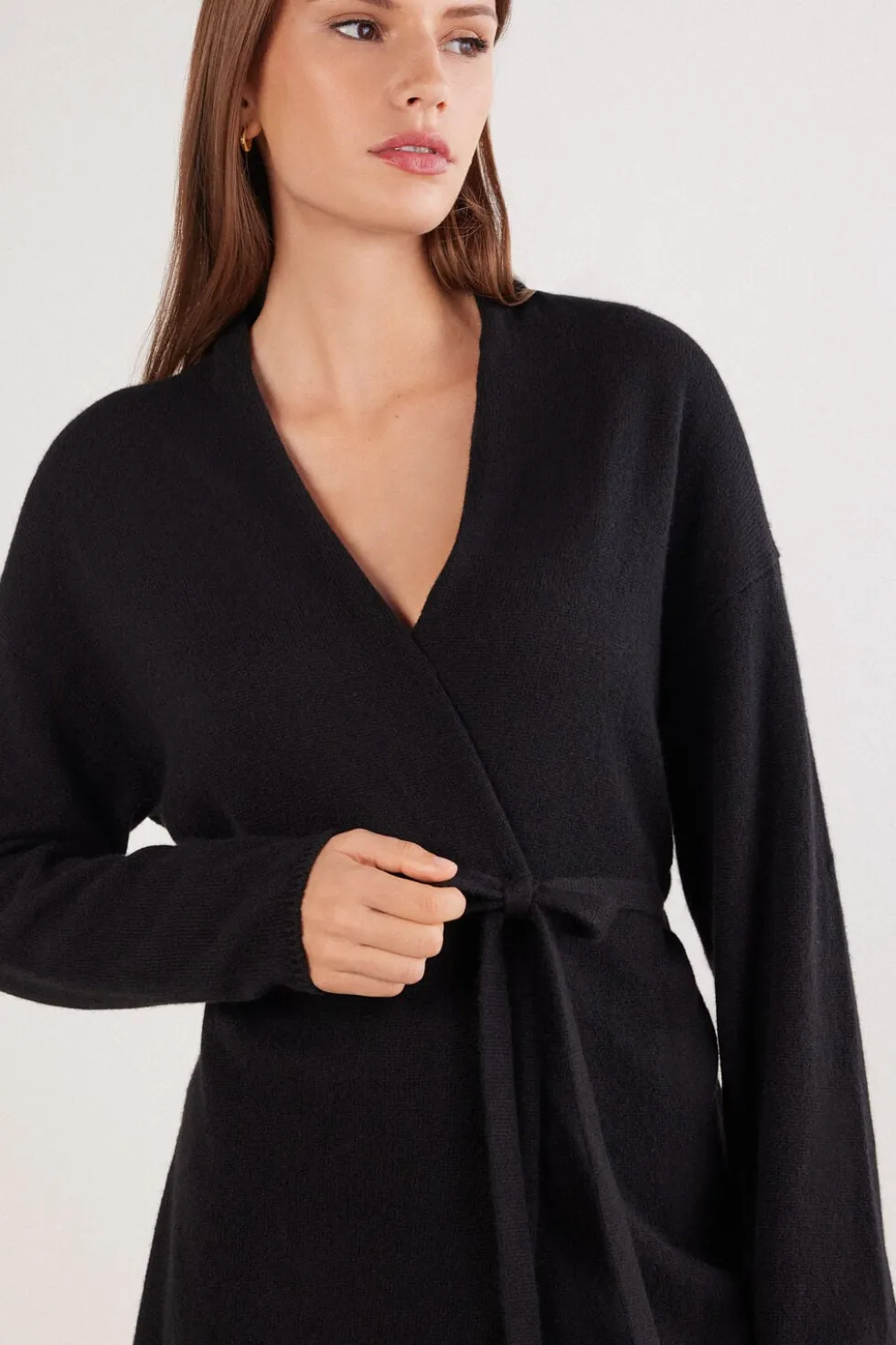 Belted Cardigan in 100% Cashmere