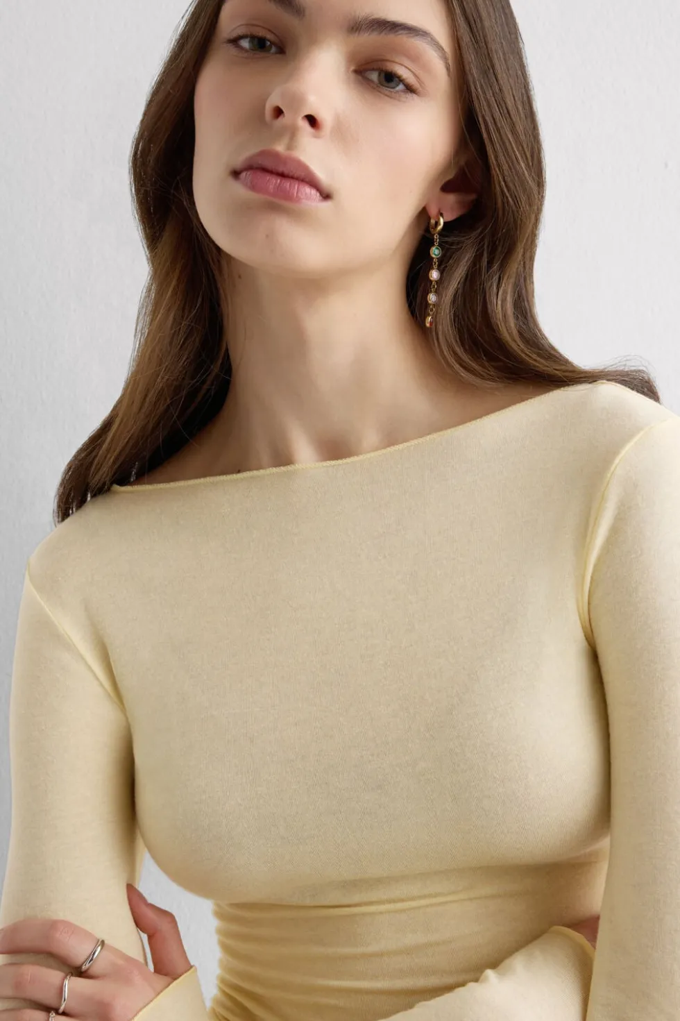 Boat Neck Modal Cashmere Ultralight Top