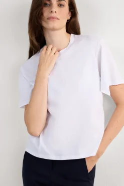 Boxy Fit Short Sleeve Top in Cotton