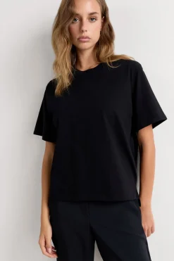 Boxy Fit Short Sleeve Top in Cotton