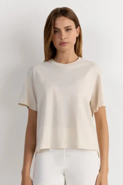 Boxy Fit Short Sleeve Top in Cotton