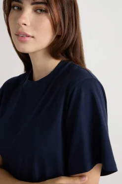 Boxy Fit Short Sleeve Top in Cotton