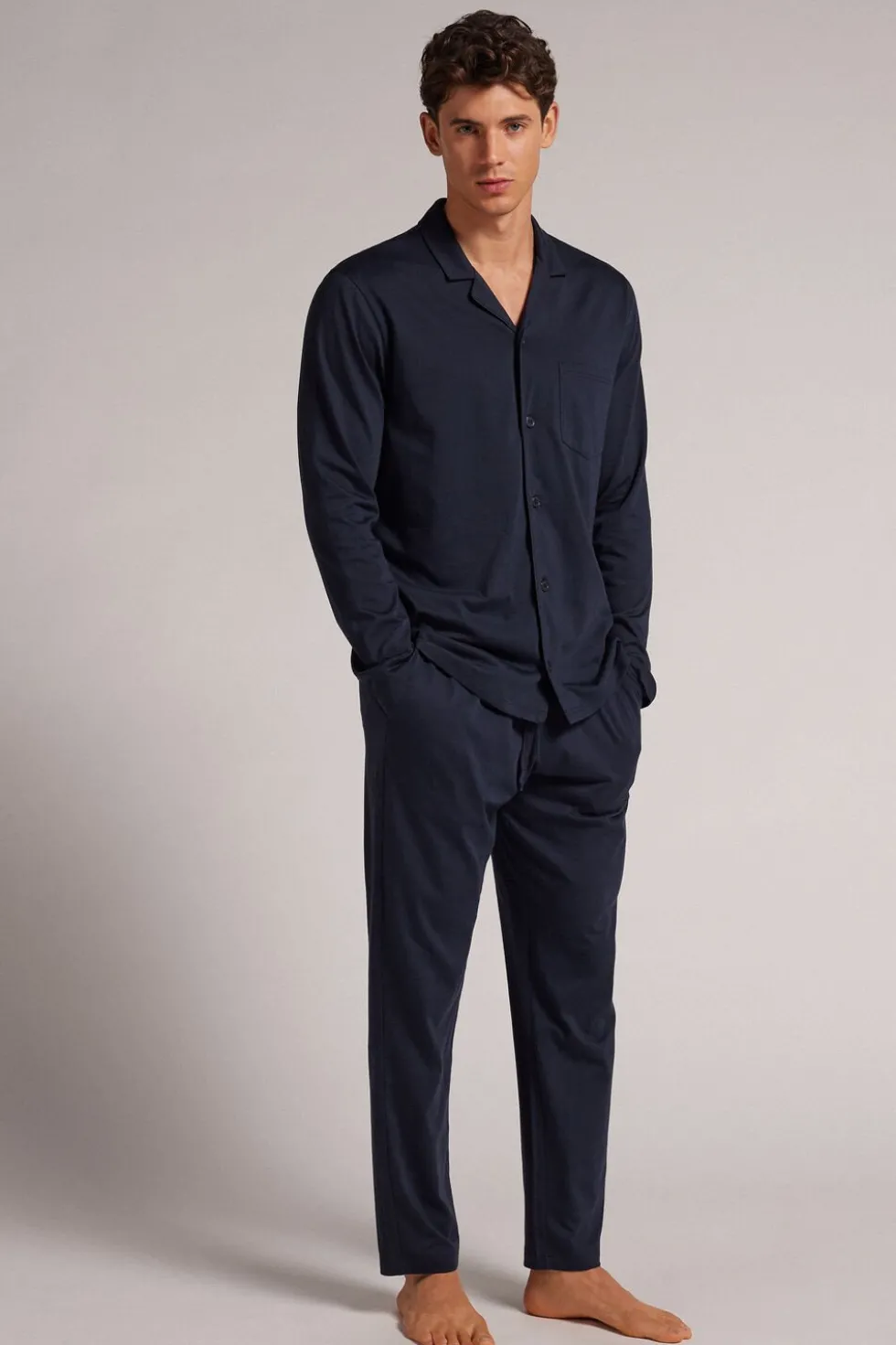 Button Front Full Length Pajamas in Superior Cotton