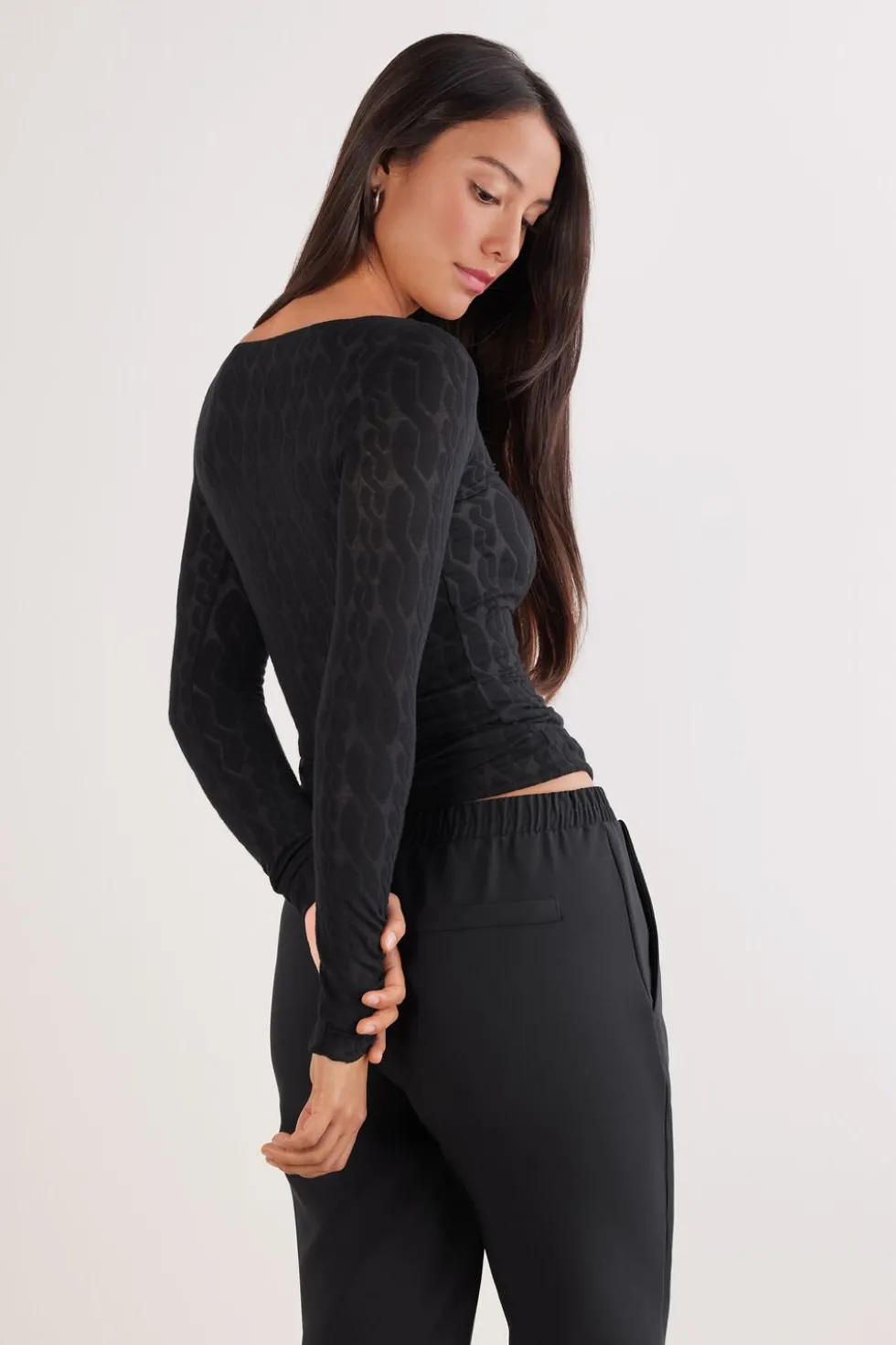 Cable Knit Bateau Neck Top in Ultralight with Cashmere