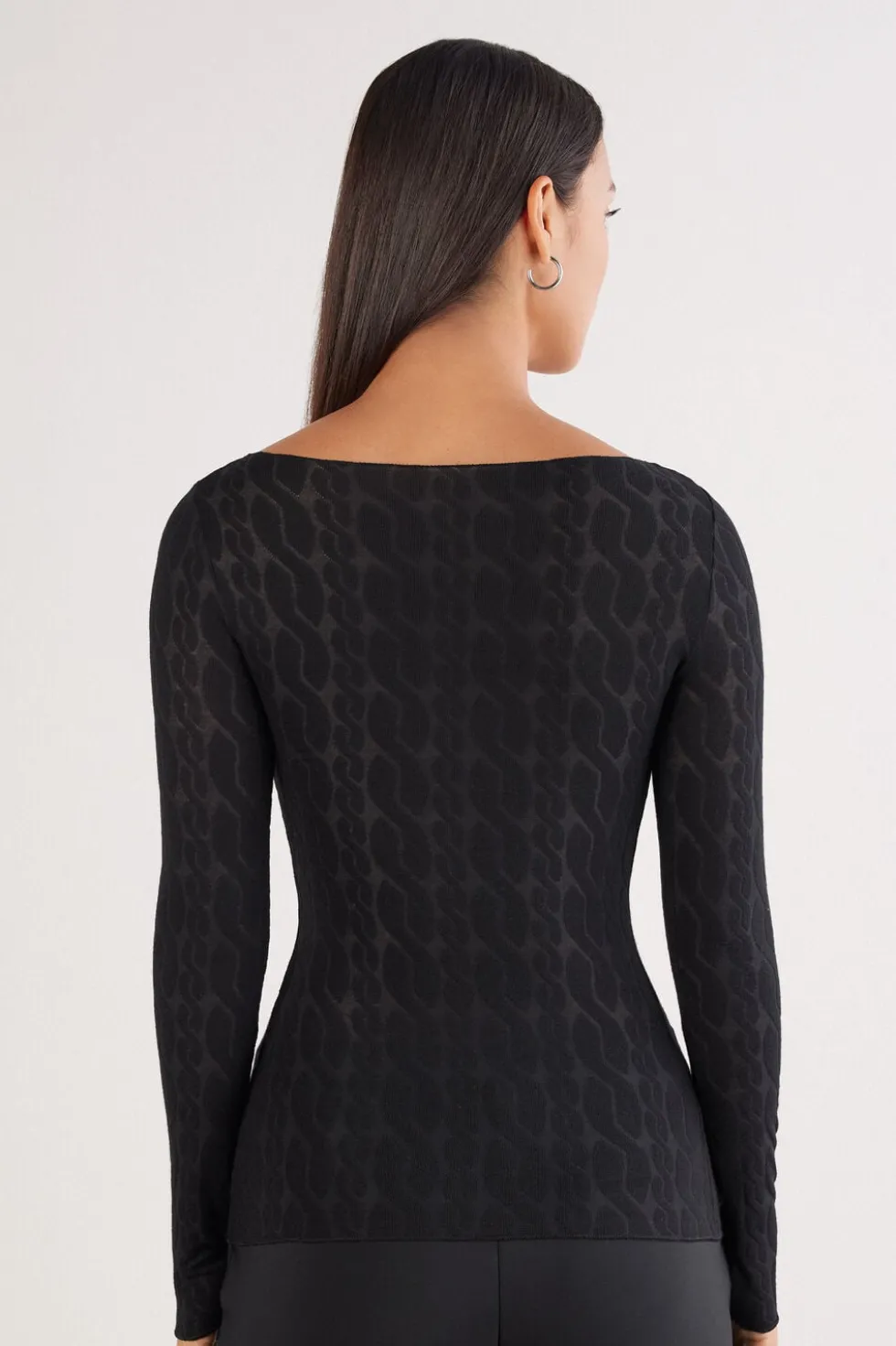 Cable Knit Bateau Neck Top in Ultralight with Cashmere