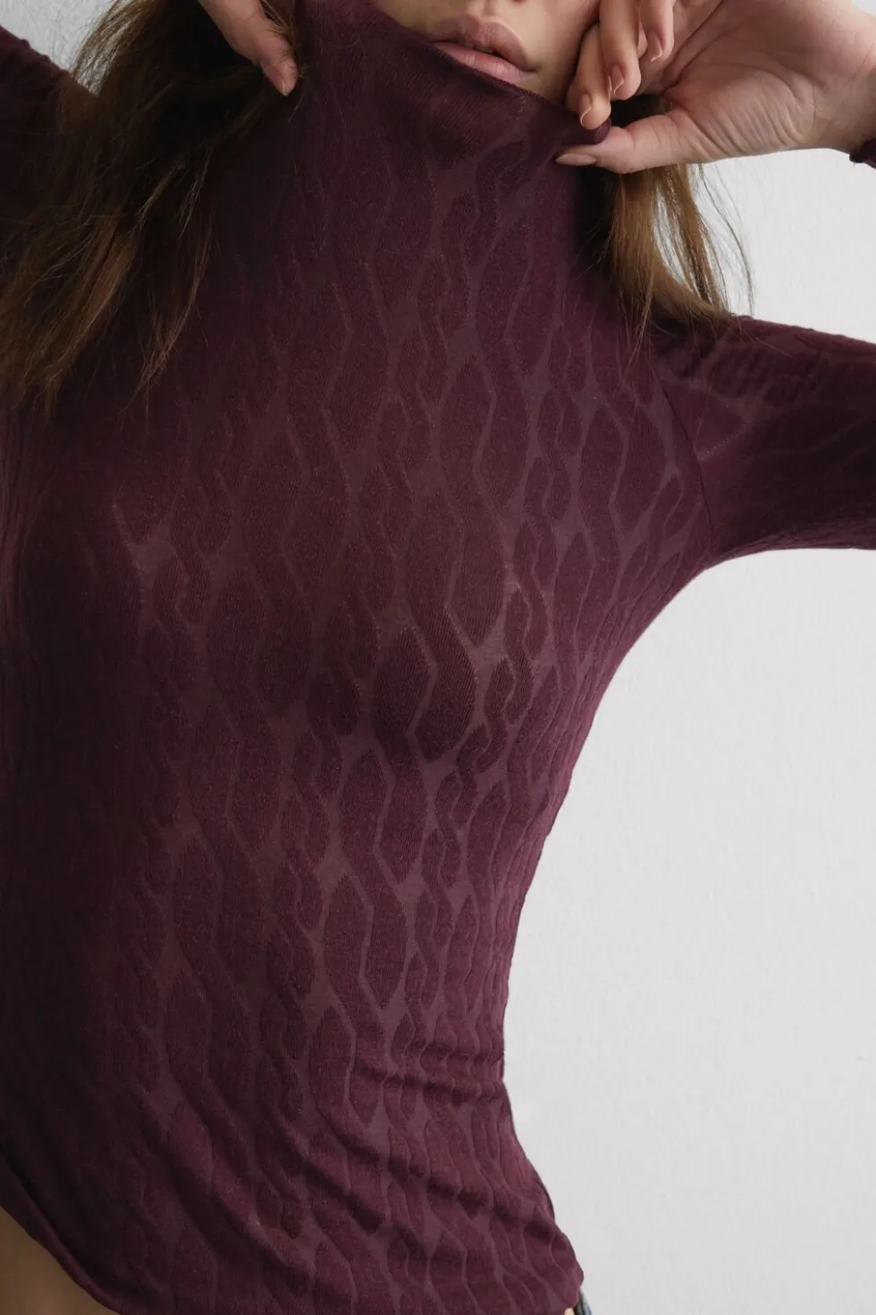 Cable Knit Bateau Neck Top in Ultralight with Cashmere