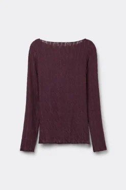 Cable Knit Bateau Neck Top in Ultralight with Cashmere