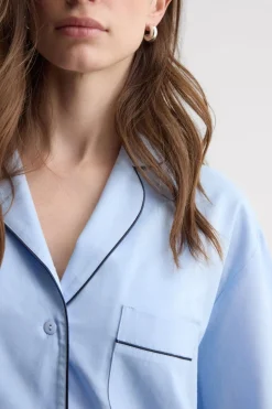 Chambray NI Full Length Pajamas in Cotton and Modal