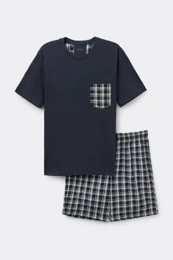 Check Cloth and Cotton Short Pajamas