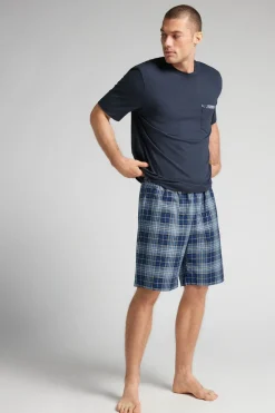 Check Print Cloth and Cotton Short Pajamas