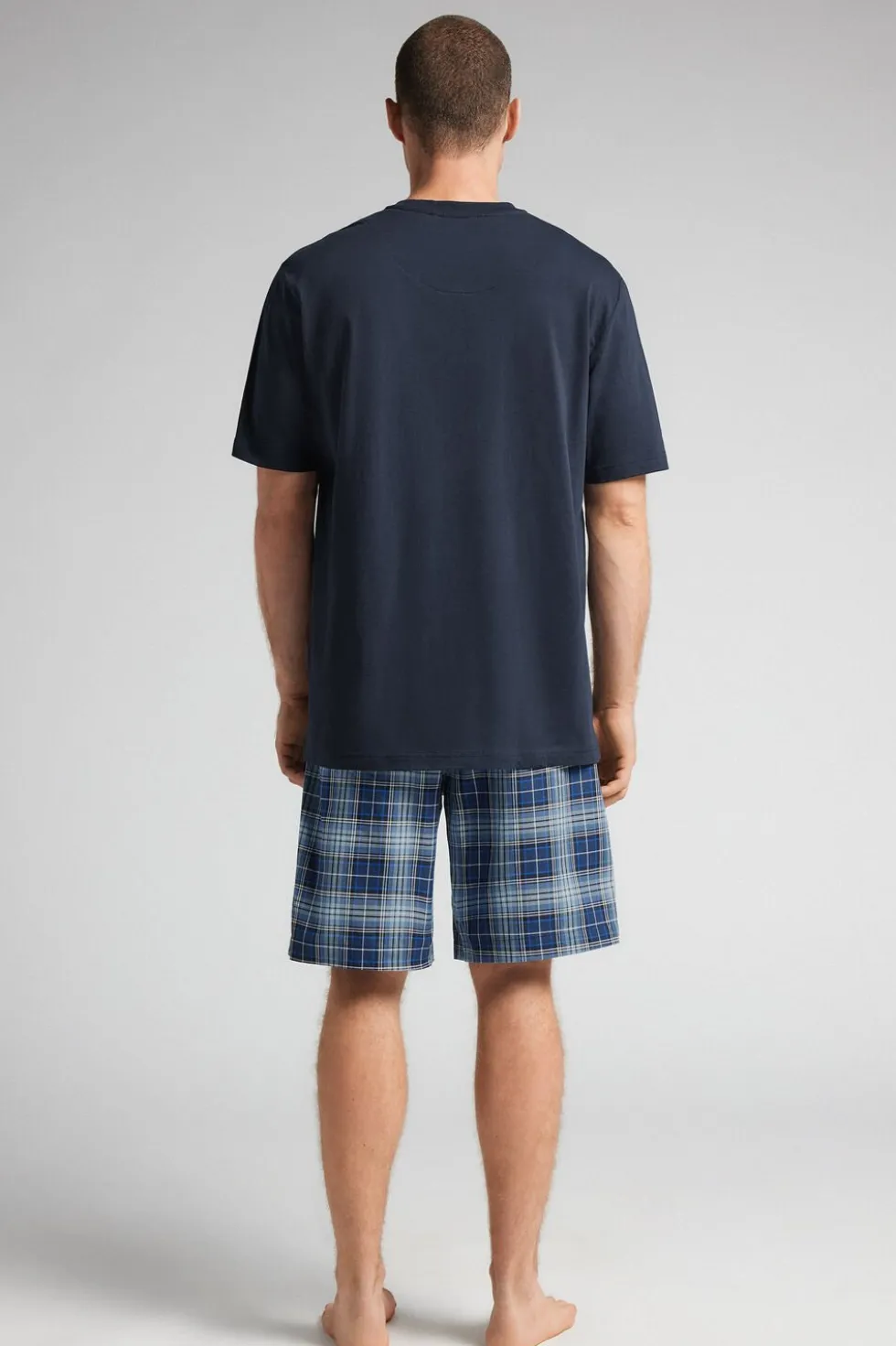 Check Print Cloth and Cotton Short Pajamas