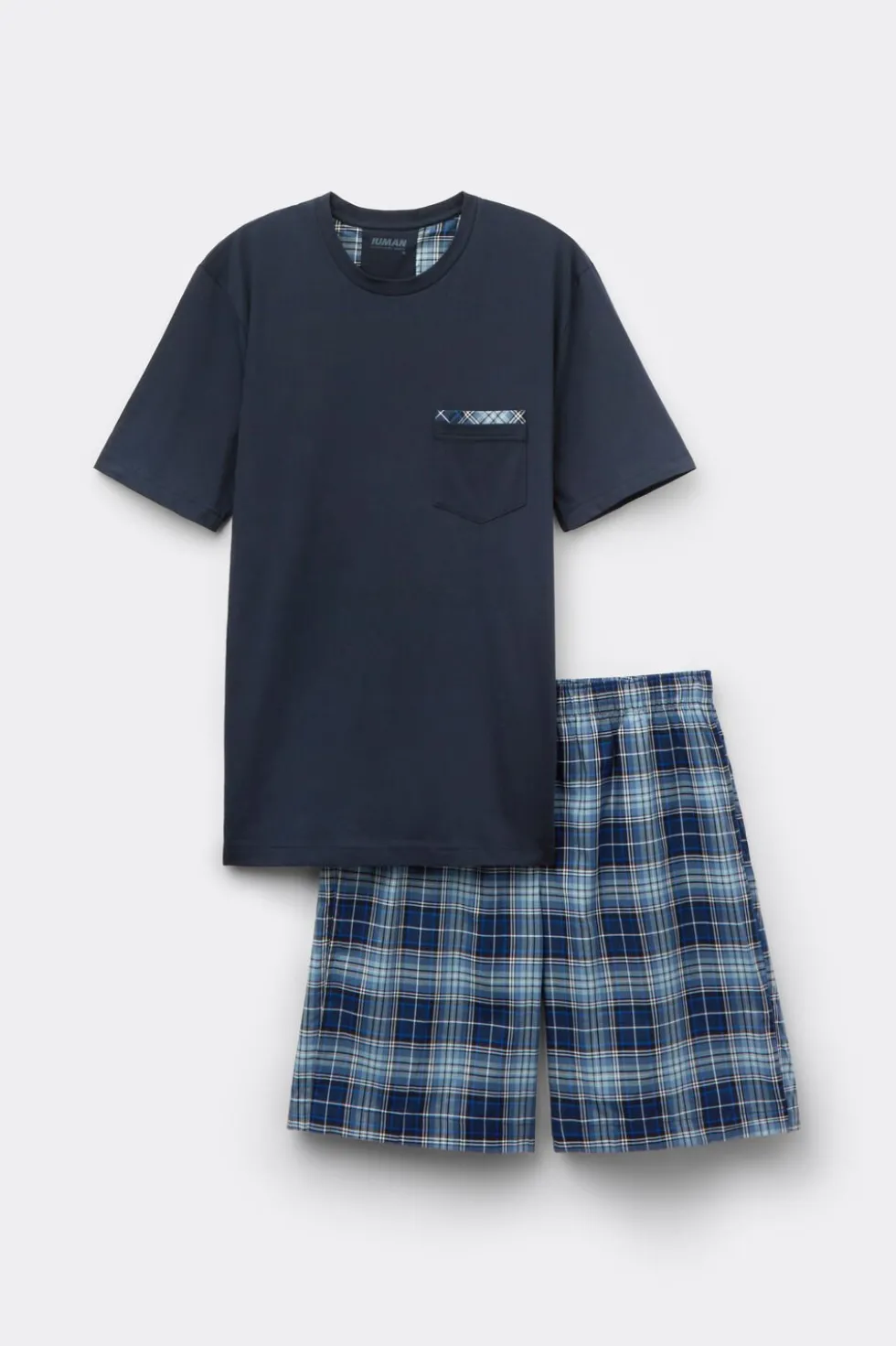 Check Print Cloth and Cotton Short Pajamas