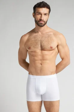 Cotton Boxers with Exposed Elastic