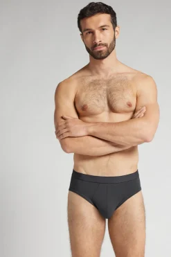 Cotton Briefs with Exposed Elastic