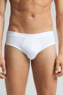 Cotton Briefs with Exposed Elastic