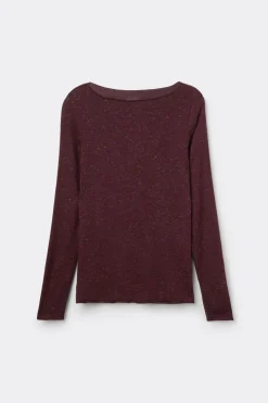 Crewneck Top in Modal Light with Cashmere Lamé