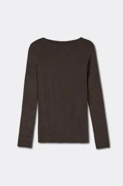 Crewneck Top in Modal Light with Cashmere Lamé
