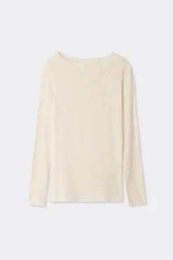 Crewneck Top in Modal Light with Cashmere Lamé