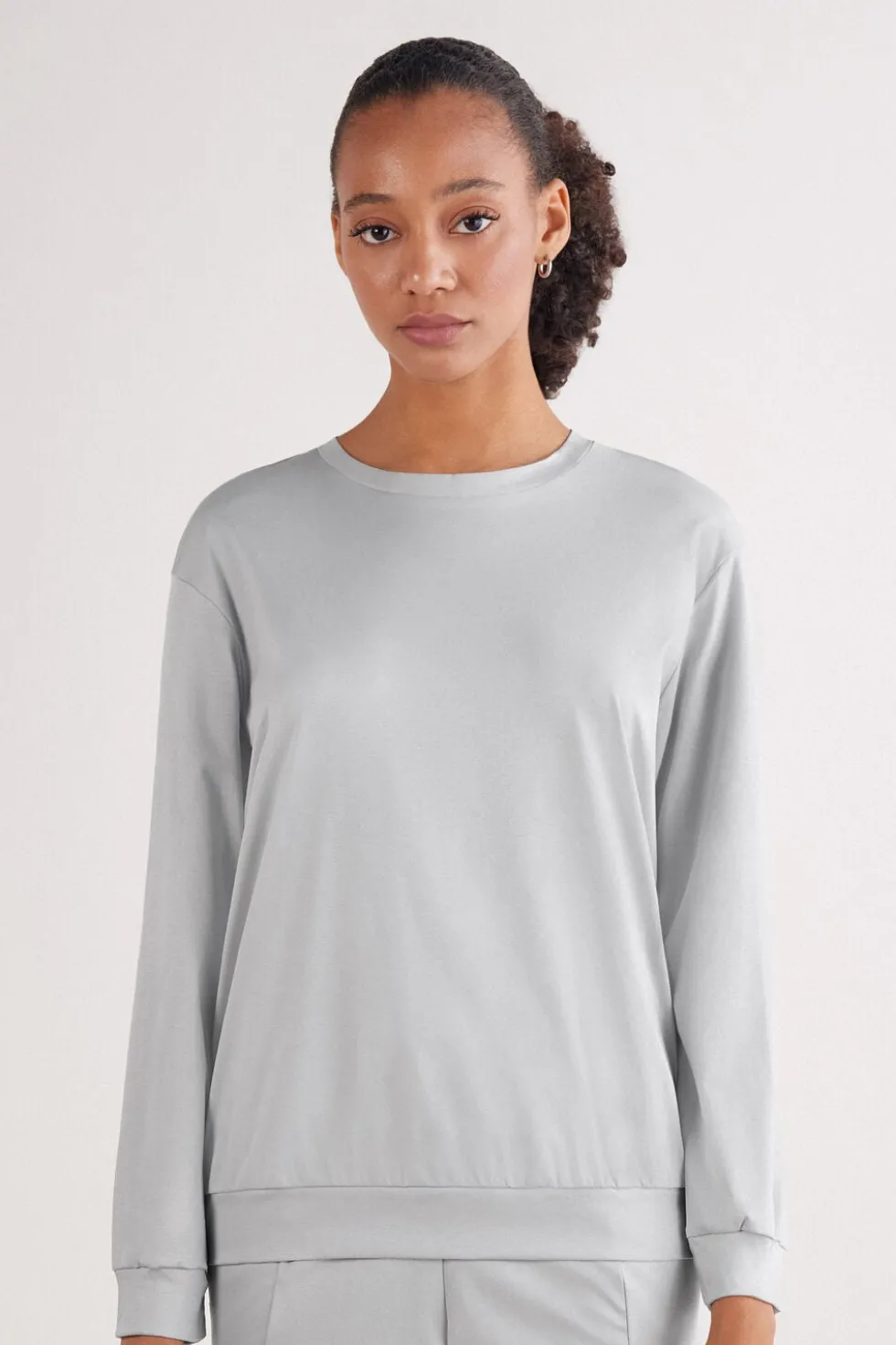 Elevated Cotton Long Sleeve Top in Cotton