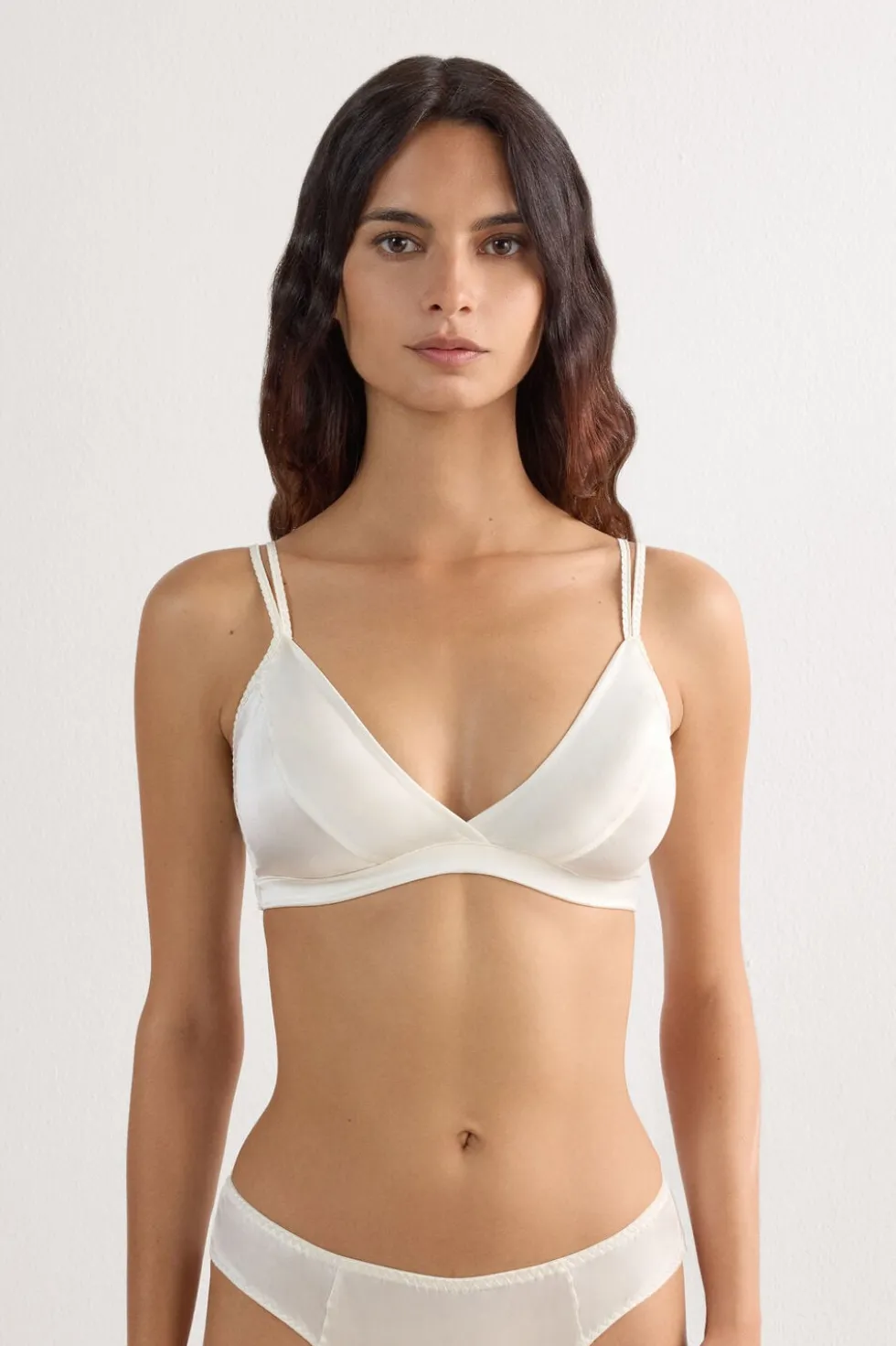 Emma Refined Everyday Bralette Triangle Bra in Silk