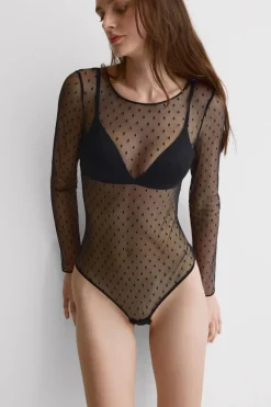Flirt Fearlessly Long Sleeve Lace Bodysuit