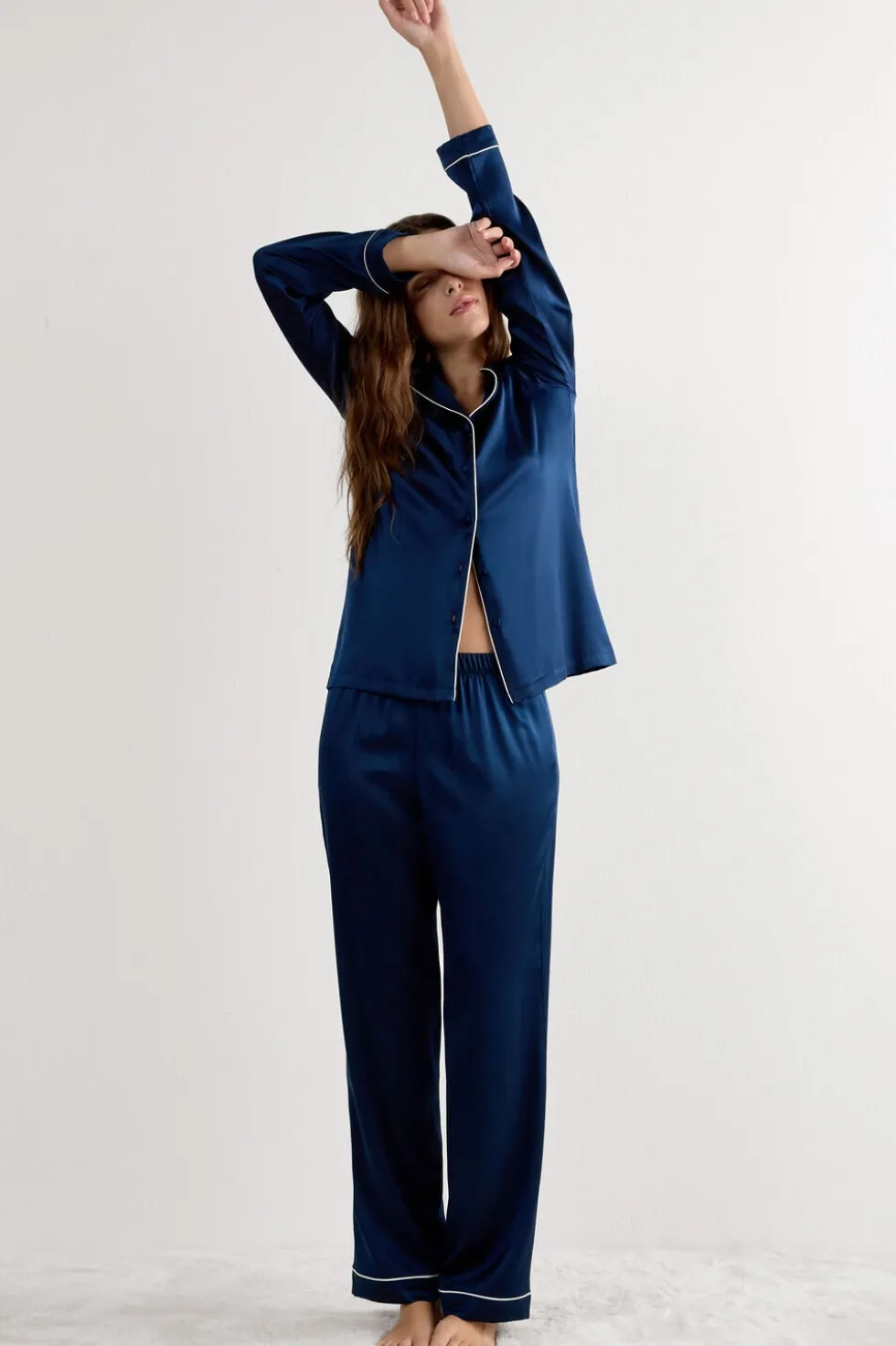 Full Length Silk Pants