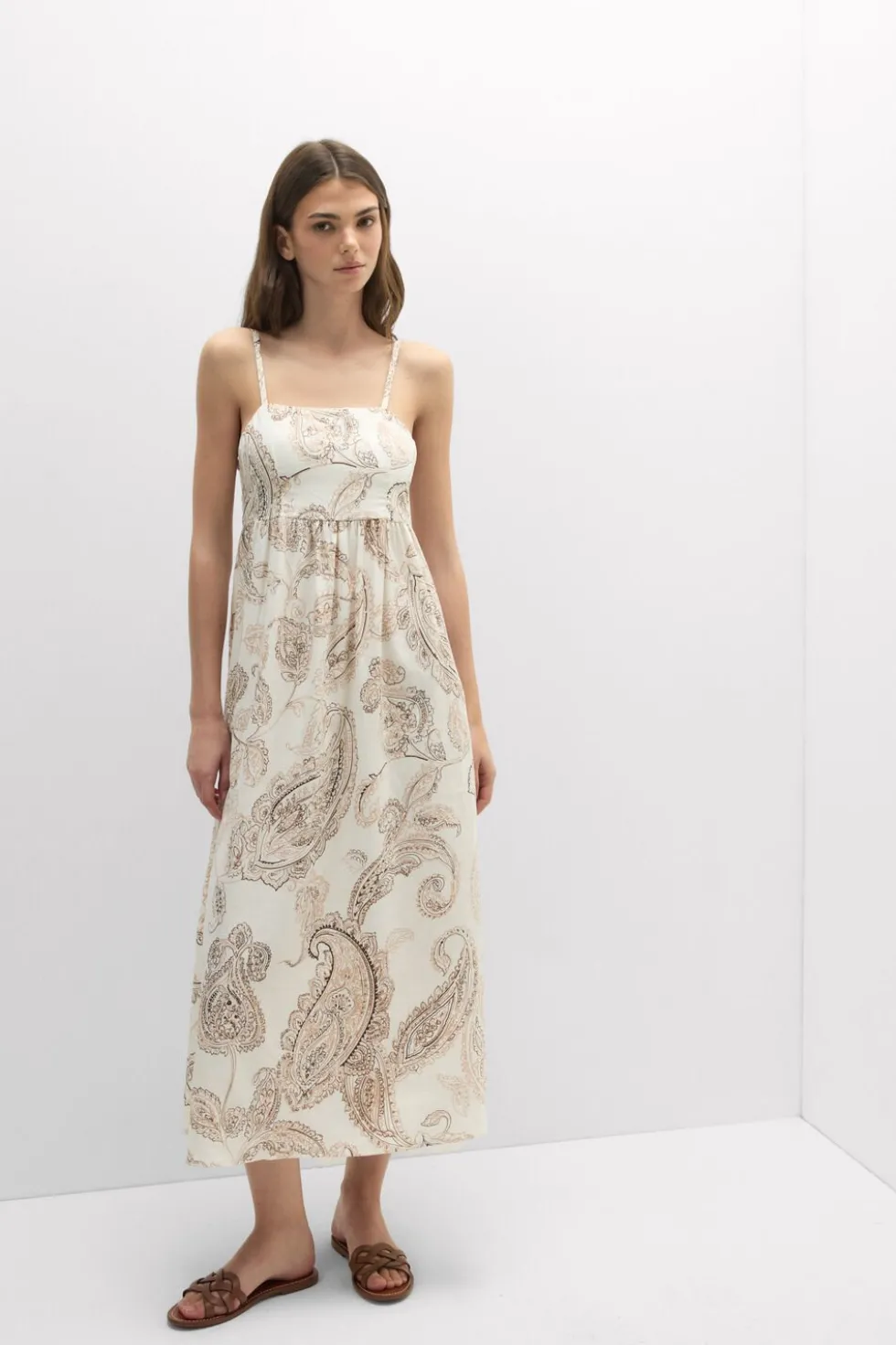 Get Noticed Long Woven Slip Dress
