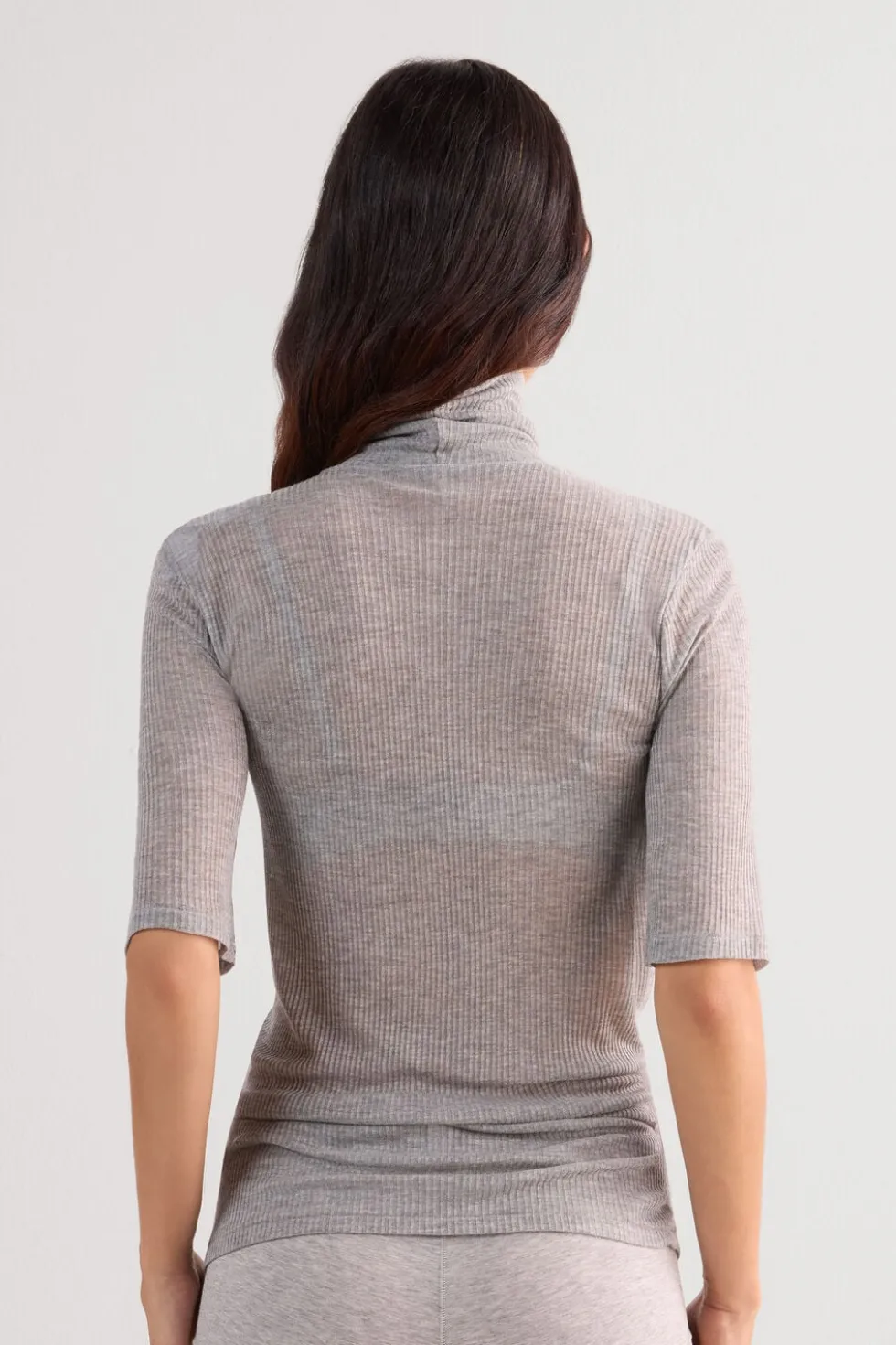 High Collar Top in Ultranatural with Cashmere