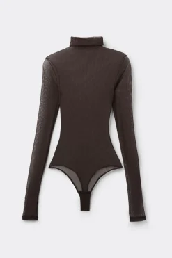 High Collar Tulle Bodysuit