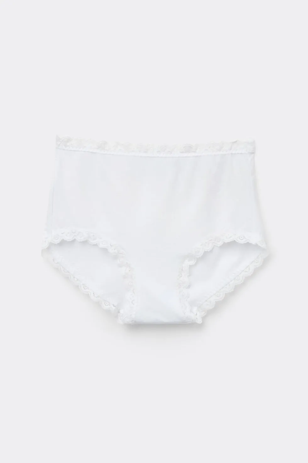High Rise Cotton and Lace Hipsters