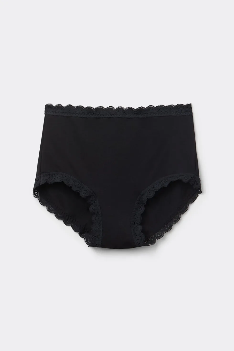 High Rise Cotton and Lace Hipsters