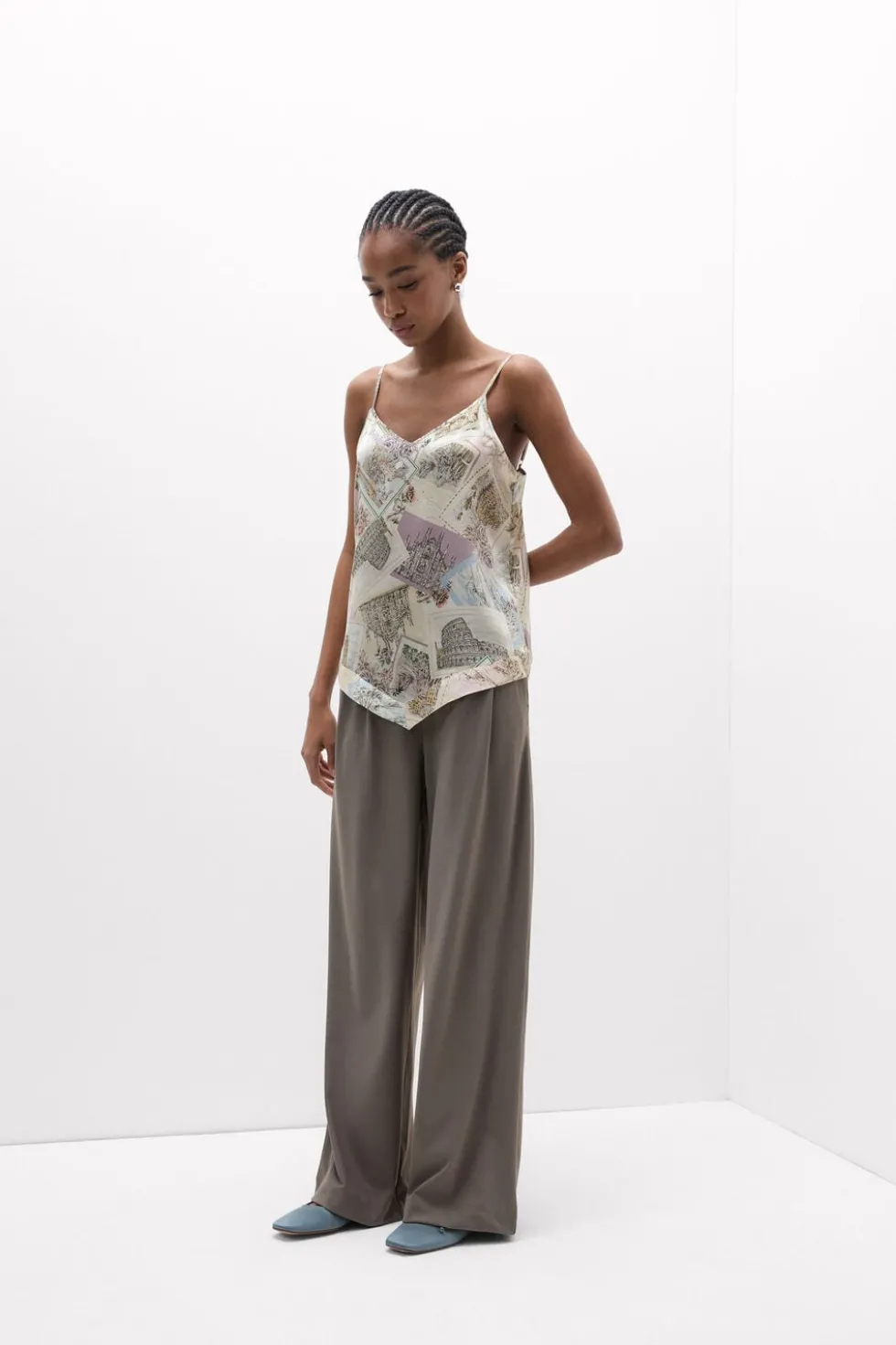 La Dolce Vita Printed Top in Silk