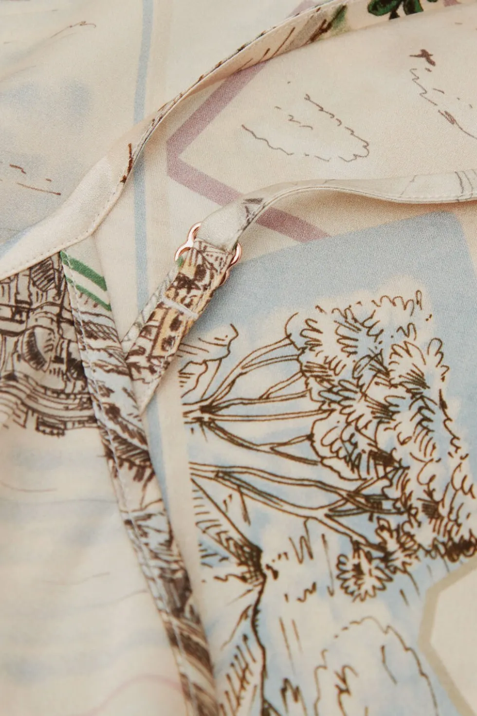 La Dolce Vita Printed Top in Silk