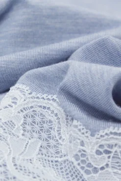 Lace Trim Full Length Pajamas in Modal