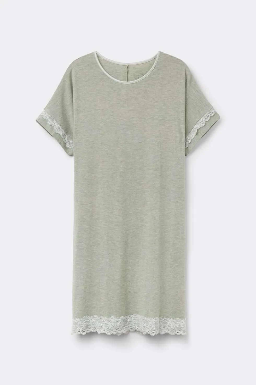 Lace Trim Short Sleeve Nightgown