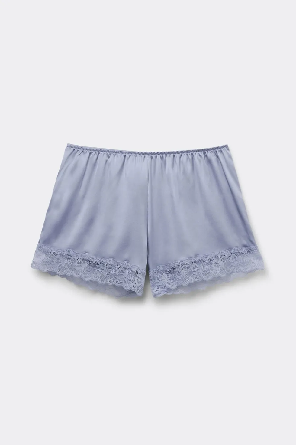 Lace Trim Silk Shorts