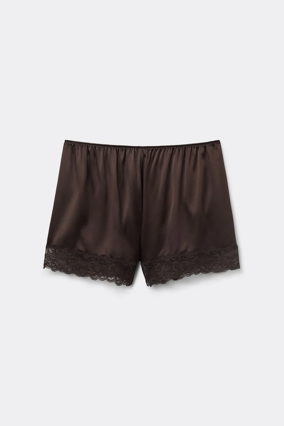 Lace Trim Silk Shorts