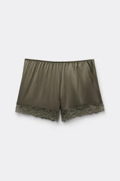 Lace Trim Silk Shorts