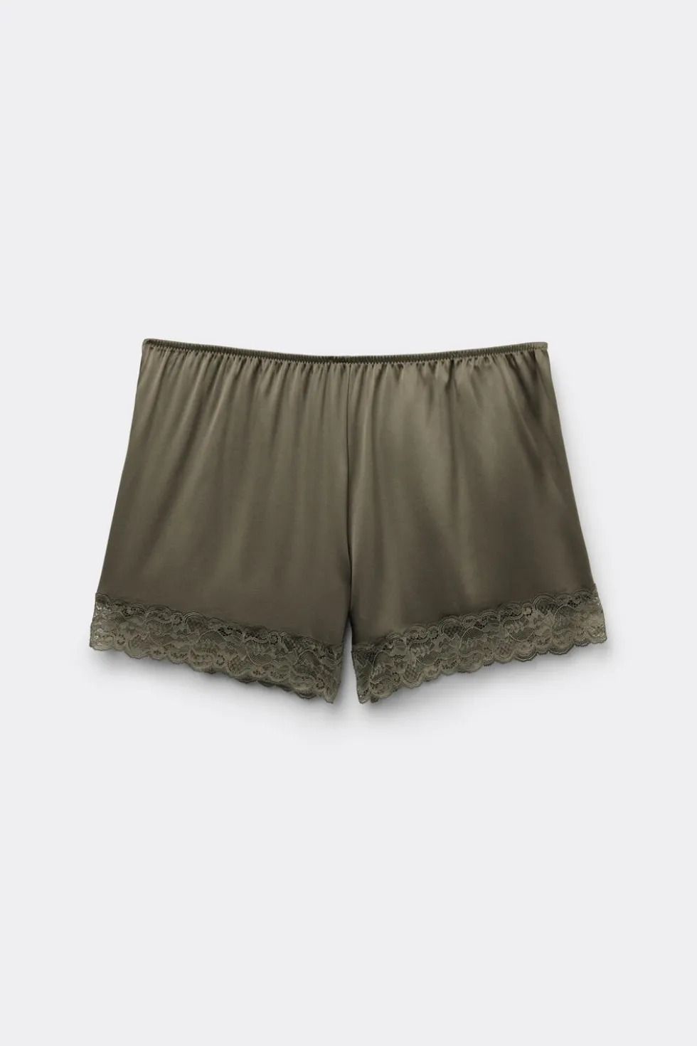 Lace Trim Silk Shorts