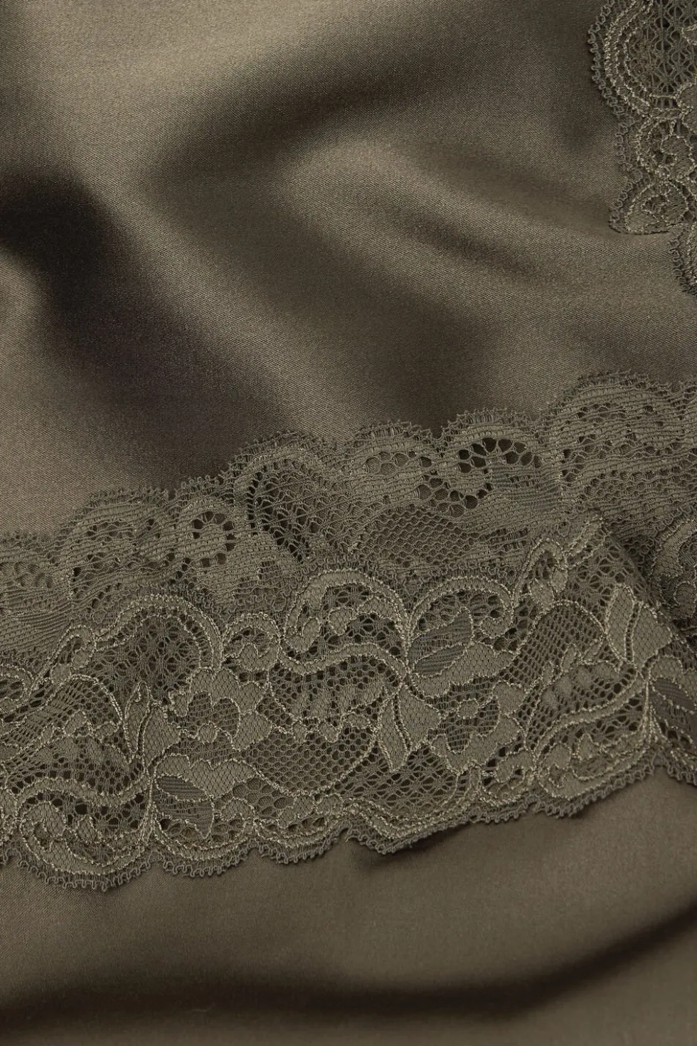 Lace Trim Silk Shorts