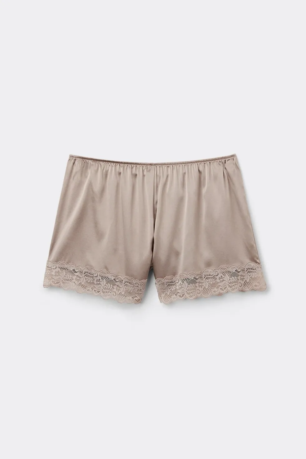 Lace Trim Silk Shorts